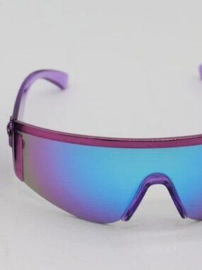 Versace Tribute Pink Blue Mirror Shield Sunglasses VE 2197 1464/55